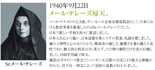 1940年9月メール・テレーズ帰天